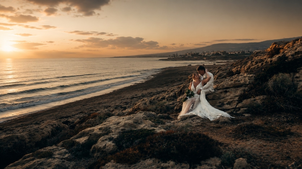 Chad and Lucie, sunset at ktima alassos